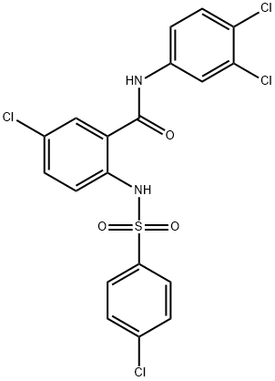 5-chloro-2-{[(4-chlorophenyl)sulfonyl]amino}-N-(3,4-dichlorophenyl)benzamide Struktur