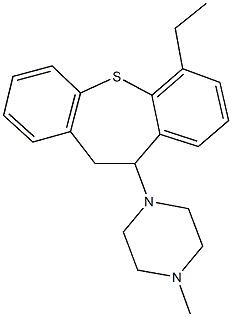 1-(6-ethyl-10,11-dihydrodibenzo[b,f]thiepin-10-yl)-4-methylpiperazine Struktur