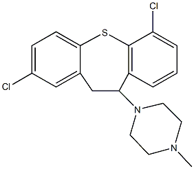 1-(2,6-dichloro-10,11-dihydrodibenzo[b,f]thiepin-10-yl)-4-methylpiperazine Struktur