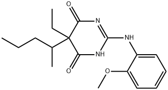 5-ethyl-2-[(2-methoxyphenyl)imino]-5-(1-methylbutyl)dihydro-4,6(1H,5H)-pyrimidinedione Struktur