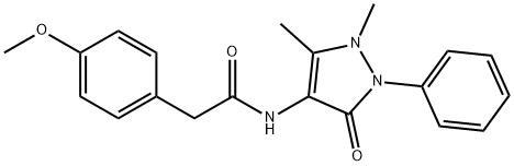 N-(1,5-dimethyl-3-oxo-2-phenyl-2,3-dihydro-1H-pyrazol-4-yl)-2-(4-methoxyphenyl)acetamide Struktur