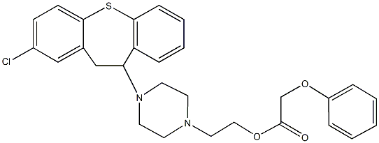 2-[4-(2-chloro-10,11-dihydrodibenzo[b,f]thiepin-10-yl)-1-piperazinyl]ethyl phenoxyacetate Struktur