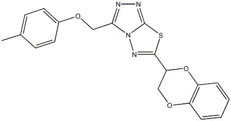 [6-(2,3-dihydro-1,4-benzodioxin-2-yl)[1,2,4]triazolo[3,4-b][1,3,4]thiadiazol-3-yl]methyl 4-methylphenyl ether Struktur