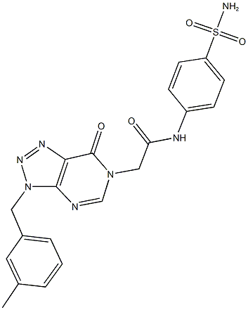 N-[4-(aminosulfonyl)phenyl]-2-[3-(3-methylbenzyl)-7-oxo-3,7-dihydro-6H-[1,2,3]triazolo[4,5-d]pyrimidin-6-yl]acetamide Struktur