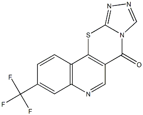 3-(trifluoromethyl)-7H-[1,2,4]triazolo[3',4':2,3][1,3]thiazino[5,6-c]quinolin-7-one Struktur