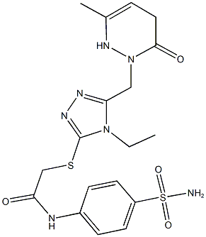 N-[4-(aminosulfonyl)phenyl]-2-({4-ethyl-5-[(3-methyl-6-oxo-5,6-dihydro-1(2H)-pyridazinyl)methyl]-4H-1,2,4-triazol-3-yl}sulfanyl)acetamide Struktur