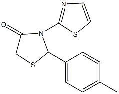 2-(4-methylphenyl)-3-(1,3-thiazol-2-yl)-1,3-thiazolidin-4-one Struktur