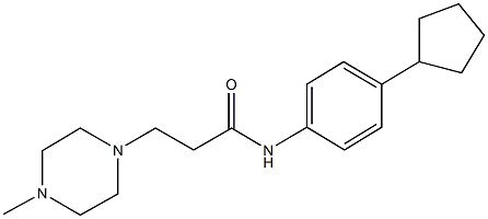 N-(4-cyclopentylphenyl)-3-(4-methyl-1-piperazinyl)propanamide Struktur