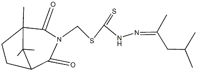 (1,8,8-trimethyl-2,4-dioxo-3-azabicyclo[3.2.1]oct-3-yl)methyl 2-(1,3-dimethylbutylidene)hydrazinecarbodithioate Struktur