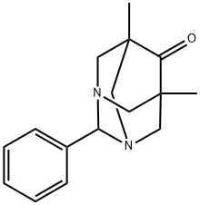 5,7-dimethyl-2-phenyl-1,3-diazatricyclo[3.3.1.1~3,7~]decan-6-one Struktur