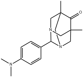 2-[4-(dimethylamino)phenyl]-5,7-dimethyl-1,3-diazatricyclo[3.3.1.1~3,7~]decan-6-one Struktur