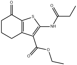 ethyl 7-oxo-2-(propionylamino)-4,5,6,7-tetrahydro-1-benzothiophene-3-carboxylate Struktur