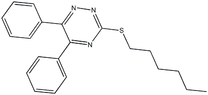 3-(hexylsulfanyl)-5,6-diphenyl-1,2,4-triazine Struktur