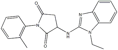 3-[(1-ethyl-1H-benzimidazol-2-yl)amino]-1-(2-methylphenyl)-2,5-pyrrolidinedione Struktur