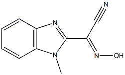 (hydroxyimino)(1-methyl-1H-benzimidazol-2-yl)acetonitrile Struktur