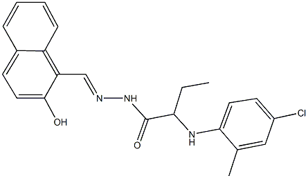 2-(4-chloro-2-methylanilino)-N'-[(2-hydroxy-1-naphthyl)methylene]butanohydrazide Struktur