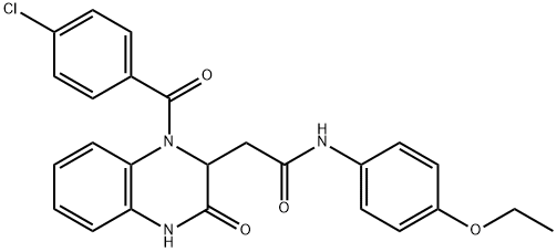 2-[1-(4-chlorobenzoyl)-3-oxo-1,2,3,4-tetrahydro-2-quinoxalinyl]-N-(4-ethoxyphenyl)acetamide Struktur