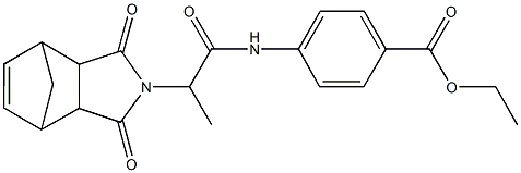 ethyl 4-{[2-(3,5-dioxo-4-azatricyclo[5.2.1.0~2,6~]dec-8-en-4-yl)propanoyl]amino}benzoate Struktur