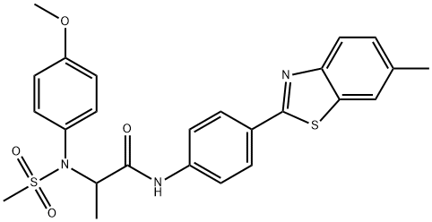 2-[4-methoxy(methylsulfonyl)anilino]-N-[4-(6-methyl-1,3-benzothiazol-2-yl)phenyl]propanamide Struktur