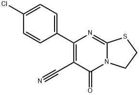 7-(4-chlorophenyl)-5-oxo-2,3-dihydro-5H-[1,3]thiazolo[3,2-a]pyrimidine-6-carbonitrile Struktur