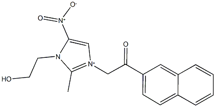 1-(2-hydroxyethyl)-2-methyl-3-[2-(2-naphthyl)-2-oxoethyl]-5-nitro-1H-imidazol-3-ium Struktur