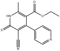 ethyl 5-cyano-2-methyl-6-thioxo-1,6-dihydro-4,4'-bipyridine-3-carboxylate Struktur