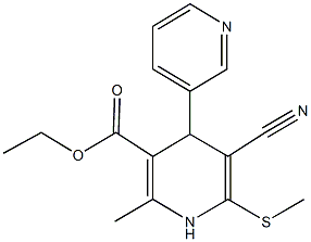 ethyl 5-cyano-2-methyl-6-(methylsulfanyl)-1,4-dihydro-3',4-bipyridine-3-carboxylate Struktur