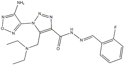 1-(4-amino-1,2,5-oxadiazol-3-yl)-5-[(diethylamino)methyl]-N'-(2-fluorobenzylidene)-1H-1,2,3-triazole-4-carbohydrazide Struktur