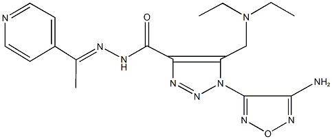 1-(4-amino-1,2,5-oxadiazol-3-yl)-5-[(diethylamino)methyl]-N'-[1-(4-pyridinyl)ethylidene]-1H-1,2,3-triazole-4-carbohydrazide Struktur