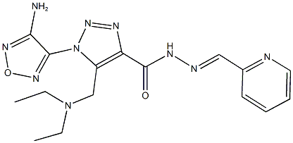 1-(4-amino-1,2,5-oxadiazol-3-yl)-5-[(diethylamino)methyl]-N'-(2-pyridinylmethylene)-1H-1,2,3-triazole-4-carbohydrazide Struktur