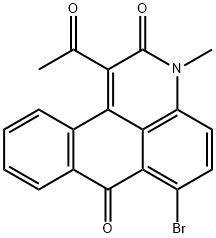 1-acetyl-6-bromo-3-methyl-3H-naphtho[1,2,3-de]quinoline-2,7-dione Struktur