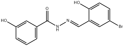 N'-(5-bromo-2-hydroxybenzylidene)-3-hydroxybenzohydrazide Struktur