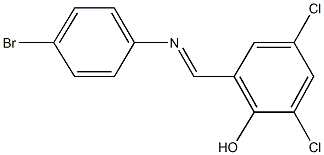 2-{[(4-bromophenyl)imino]methyl}-4,6-dichlorophenol Struktur