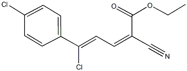 ethyl 5-chloro-5-(4-chlorophenyl)-2-cyano-2,4-pentadienoate Struktur