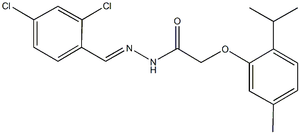 N'-(2,4-dichlorobenzylidene)-2-(2-isopropyl-5-methylphenoxy)acetohydrazide Struktur