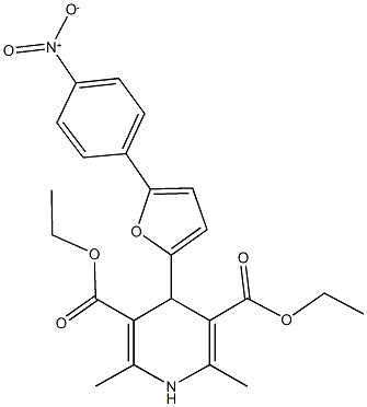 diethyl 4-(5-{4-nitrophenyl}-2-furyl)-2,6-dimethyl-1,4-dihydro-3,5-pyridinedicarboxylate Struktur