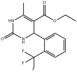 ethyl 6-methyl-2-oxo-4-[2-(trifluoromethyl)phenyl]-1,2,3,4-tetrahydro-5-pyrimidinecarboxylate Struktur