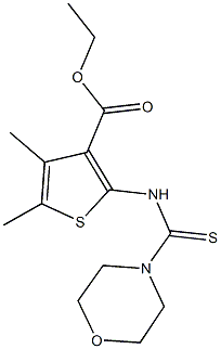 ethyl 4,5-dimethyl-2-[(4-morpholinylcarbothioyl)amino]-3-thiophenecarboxylate Struktur