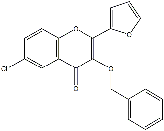 3-(benzyloxy)-6-chloro-2-(2-furyl)-4H-chromen-4-one Struktur