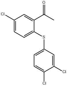 1-{5-chloro-2-[(3,4-dichlorophenyl)sulfanyl]phenyl}ethanone Struktur