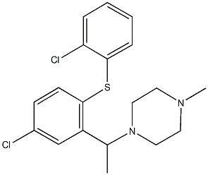 1-(1-{5-chloro-2-[(2-chlorophenyl)sulfanyl]phenyl}ethyl)-4-methylpiperazine Struktur