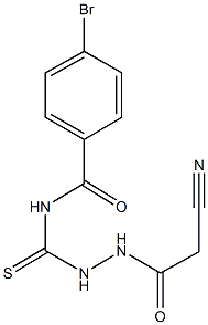 4-bromo-N-{[2-(cyanoacetyl)hydrazino]carbothioyl}benzamide Struktur