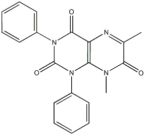 6,8-dimethyl-1,3-diphenyl-2,4,7(1H,3H,8H)-pteridinetrione Struktur