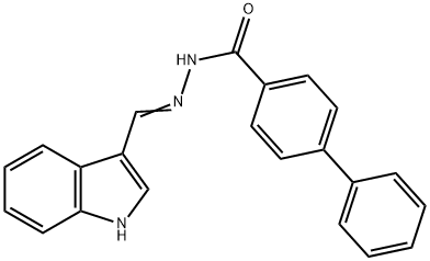 N'-(1H-indol-3-ylmethylene)[1,1'-biphenyl]-4-carbohydrazide Struktur