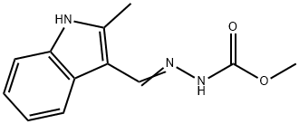 methyl 2-[(2-methyl-1H-indol-3-yl)methylene]hydrazinecarboxylate Struktur