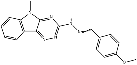 4-methoxybenzaldehyde (5-methyl-5H-[1,2,4]triazino[5,6-b]indol-3-yl)hydrazone Struktur