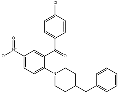 {2-(4-benzyl-1-piperidinyl)-5-nitrophenyl}(4-chlorophenyl)methanone Struktur