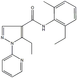 5-ethyl-N-(2-ethyl-6-methylphenyl)-1-(2-pyridinyl)-1H-pyrazole-4-carboxamide Struktur