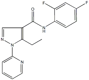 N-(2,4-difluorophenyl)-5-ethyl-1-(2-pyridinyl)-1H-pyrazole-4-carboxamide Struktur