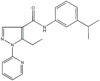 5-ethyl-N-(3-isopropylphenyl)-1-(2-pyridinyl)-1H-pyrazole-4-carboxamide Struktur